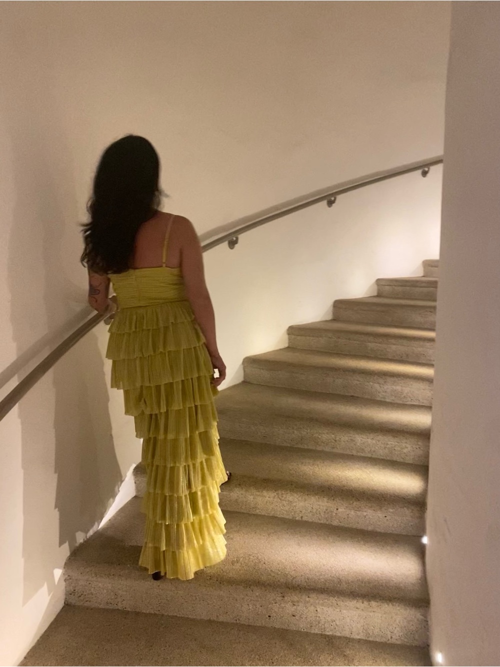 Gianni Bini Lime Green Tiered Ruffle Maxi Dress - Picture 2 of 2